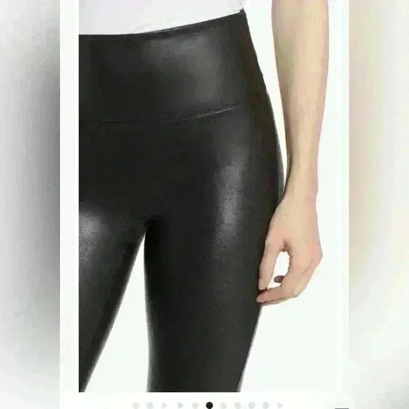 SPANX Faux Leather Leggings Regular Small Black - Picture 4 of 13